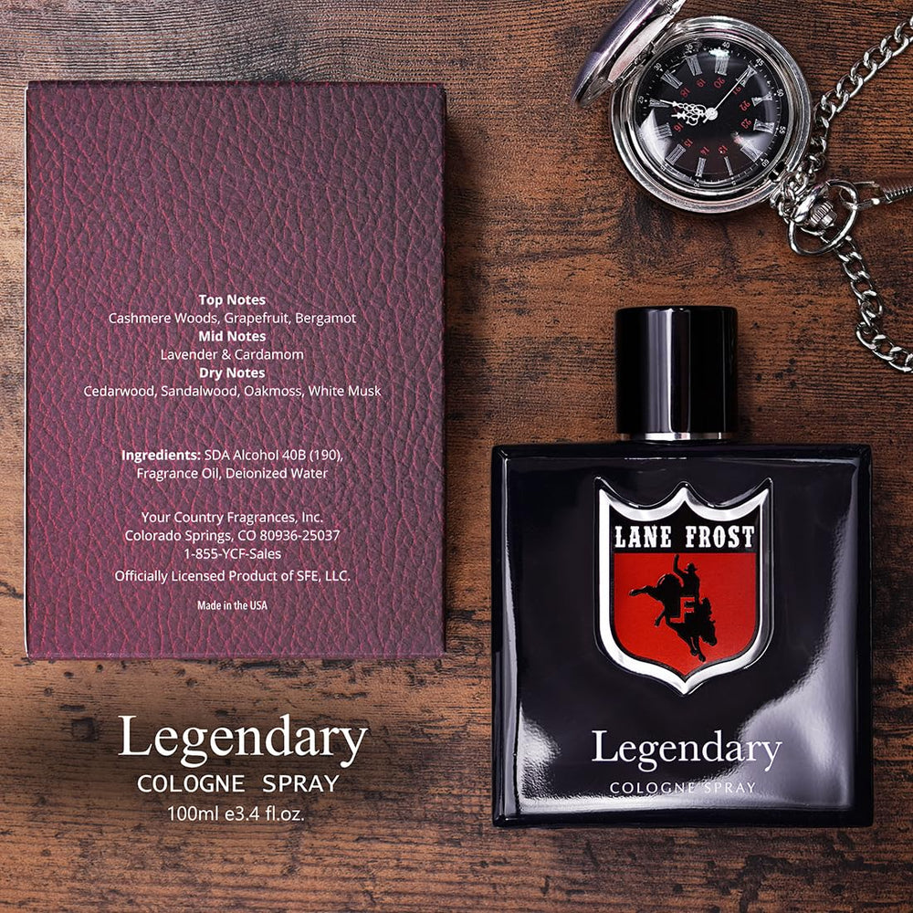 Lane Frost Legendary woodsy notes image emphasizing cedar and musk harmony