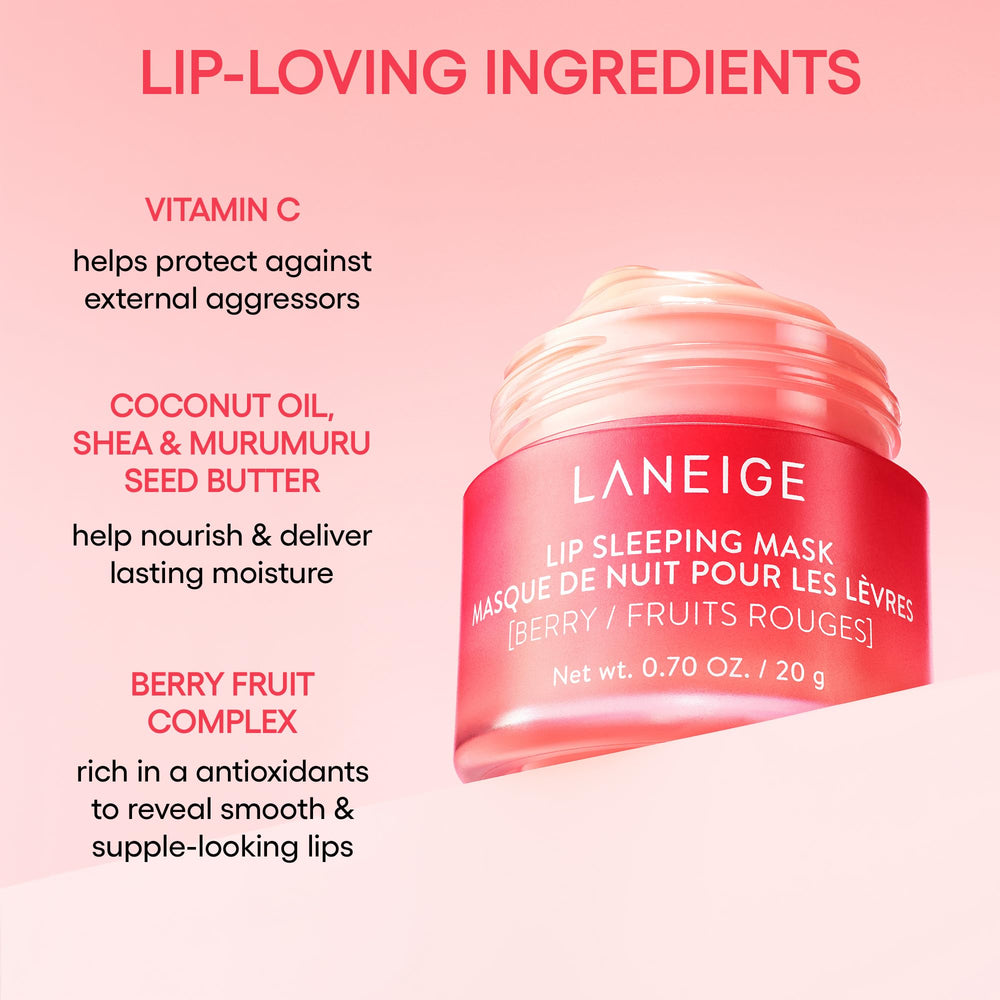 Close-up of Laneige Lip Sleeping Mask texture and berry scent.