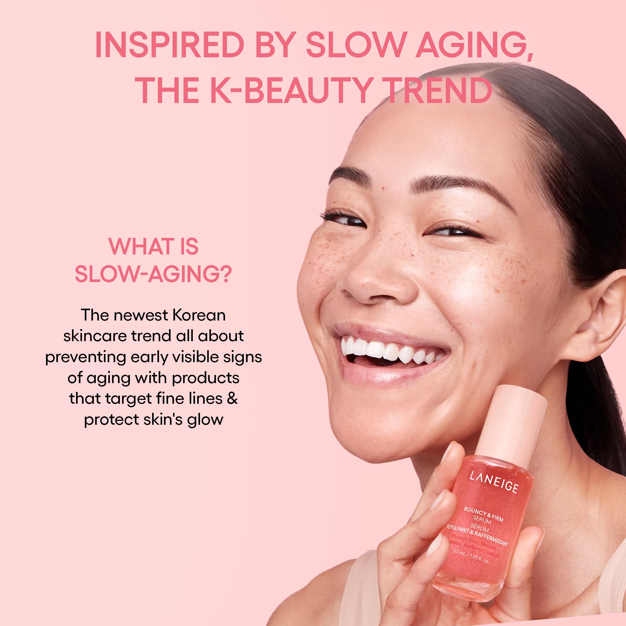 Laneige Bouncy & Firm Serum provides hydration without heaviness on the skin.