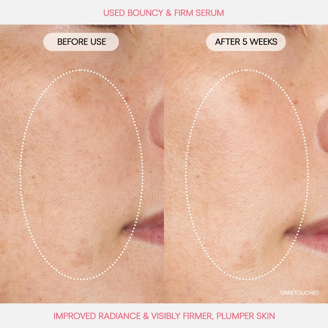 Laneige Bouncy & Firm Serum applied under the eye for a brighter, awake look.