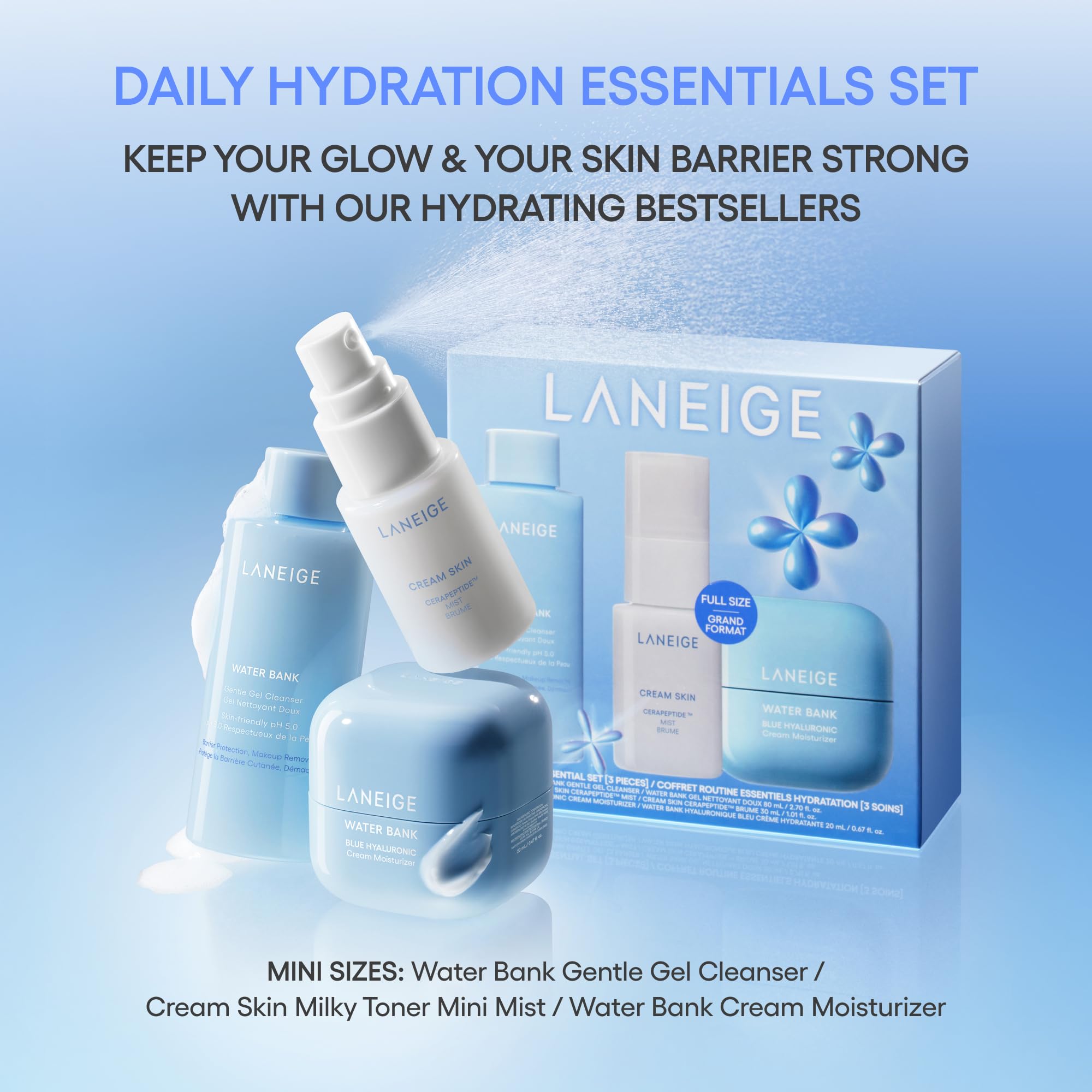 LANEIGE Cream Skin Mist spotlight shot illustrating soothing mist for prepped skin