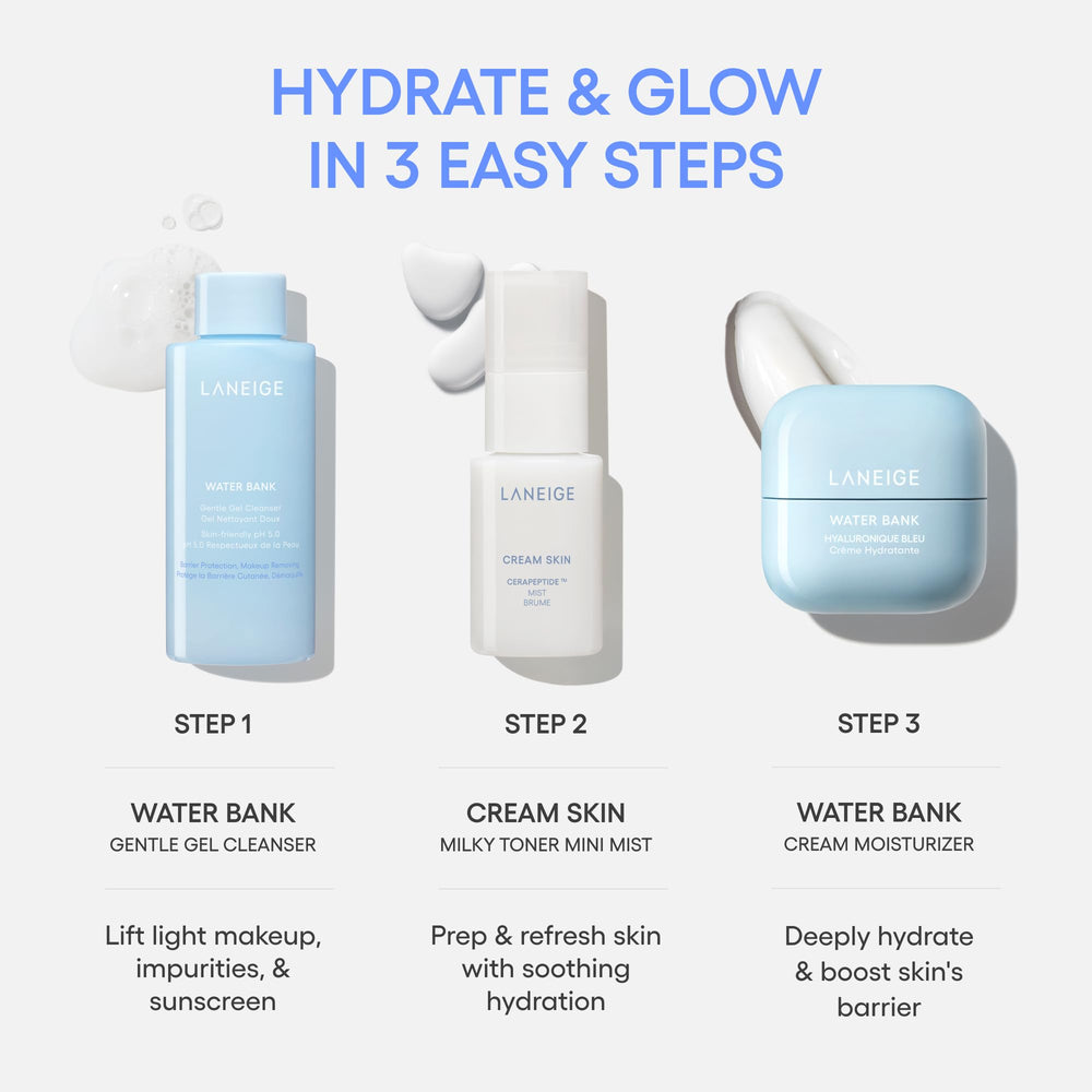 LANEIGE Water Bank Blue Hyaluronic Cream closeup highlighting deep hydration