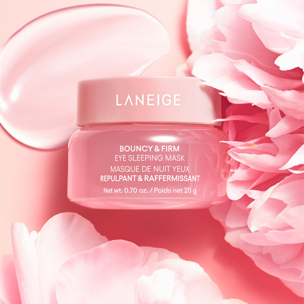LANEIGE eye sleeping mask texture closeup showing silicone-free whipped gel