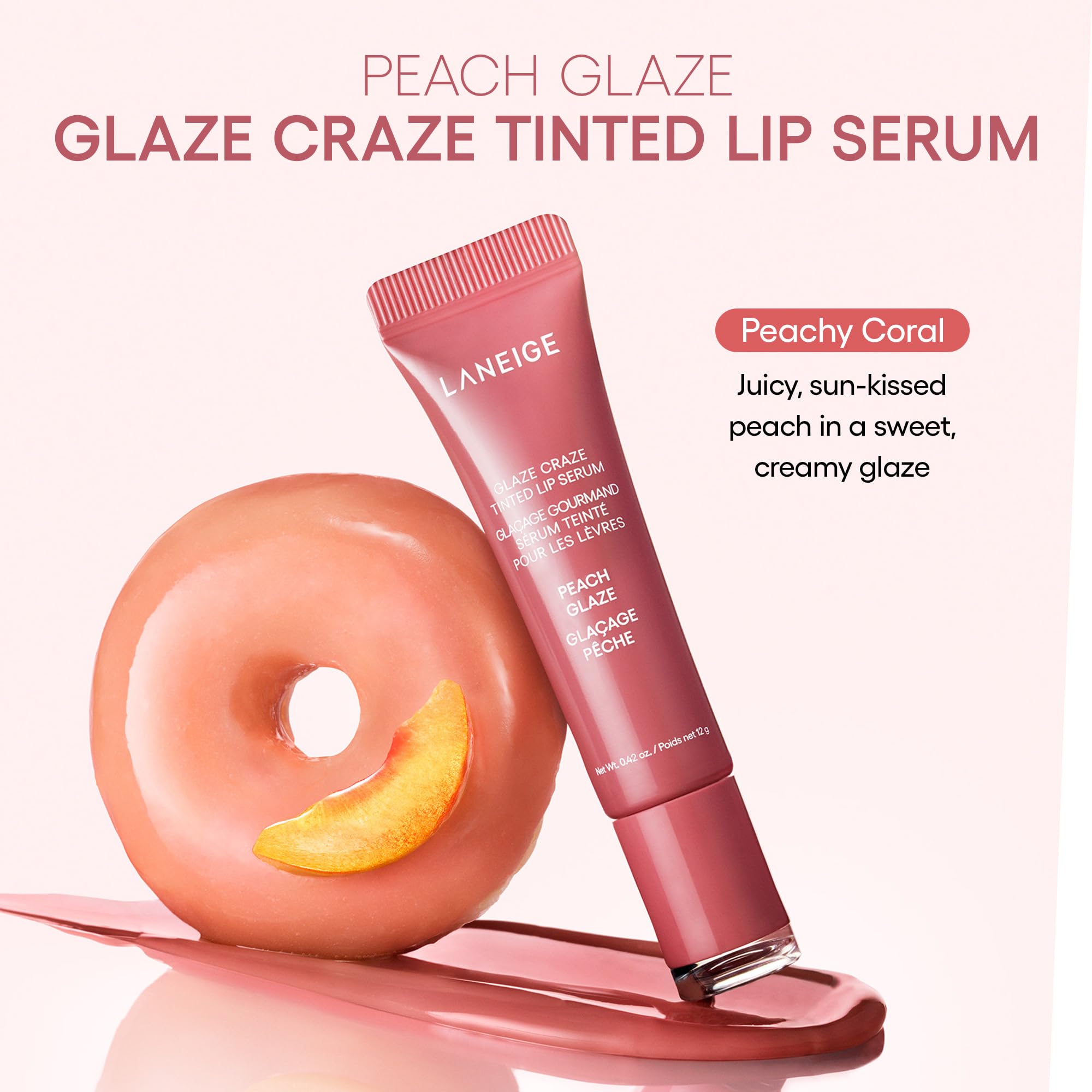 LANEIGE Glaze Craze nutrición labial para labios más suaves.