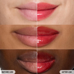 Laneige Glaze Craze Raspberry Jam swatch emphasizes rich color and smooth feel.