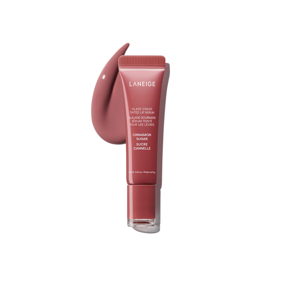 LANEIGE Glaze Craze labial muestra color intenso y acabado hidratante.