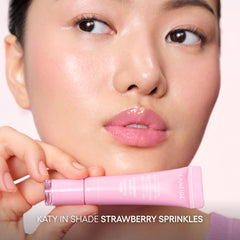 LANEIGE Glaze Craze lip serums swatches show buildable color on lips.