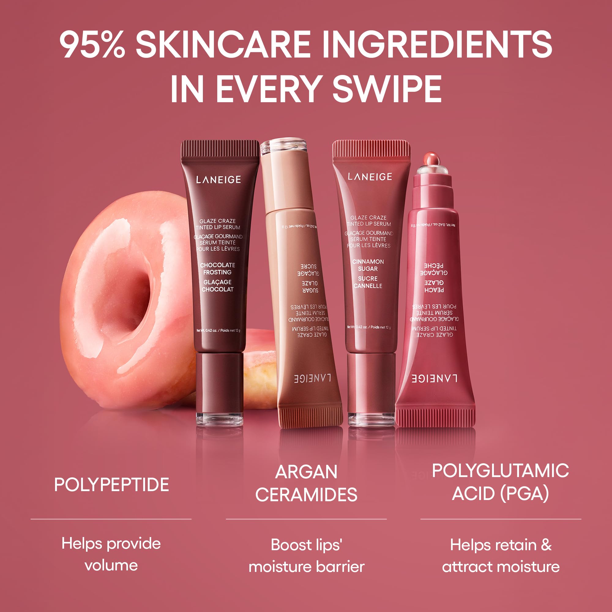 LANEIGE Glaze Craze tono donuts nude para look suave.