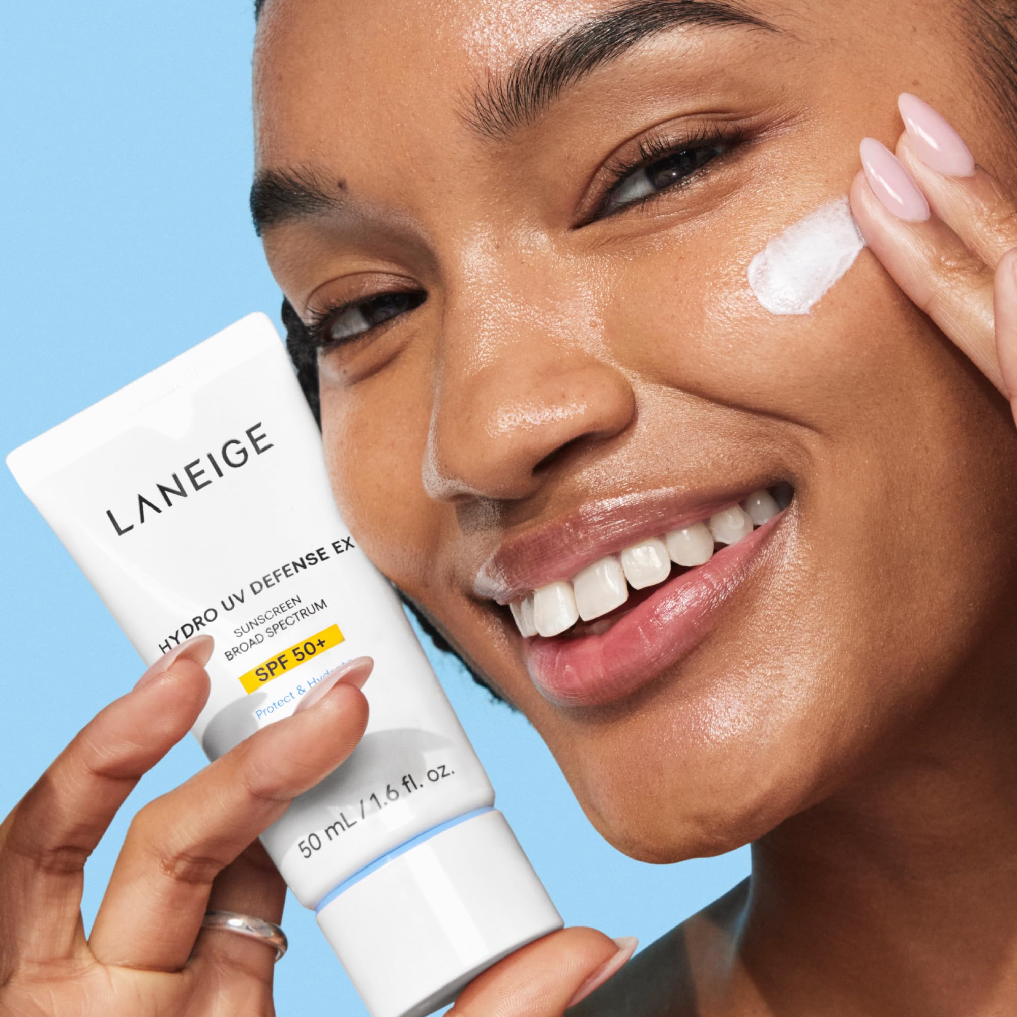 LANEIGE Hydro UV Defense hypoallergenic label signals gentle skincare for daily wear.