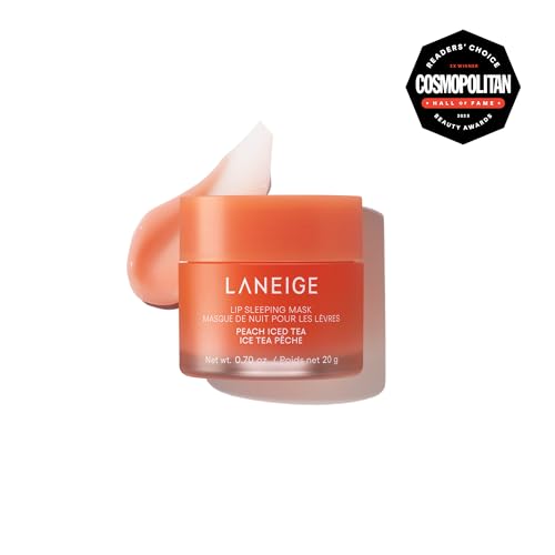 LANEIGE Lip Sleeping Mask Peach Iced Tea lid open highlighting berry fruit complex