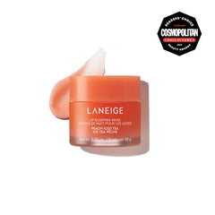 LANEIGE Lip Sleeping Mask Peach Iced Tea lid open highlighting berry fruit complex