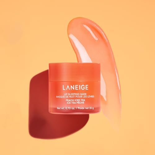 LANEIGE Lip Sleeping Mask Peach Iced Tea product shot showing nourishing formula