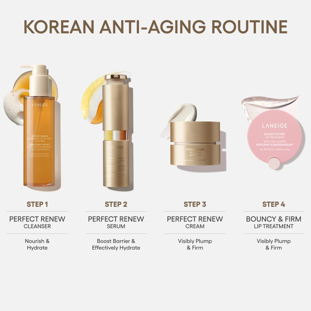 Laneige Perfect Renew 3X Cream in morning routine for smoother texture.