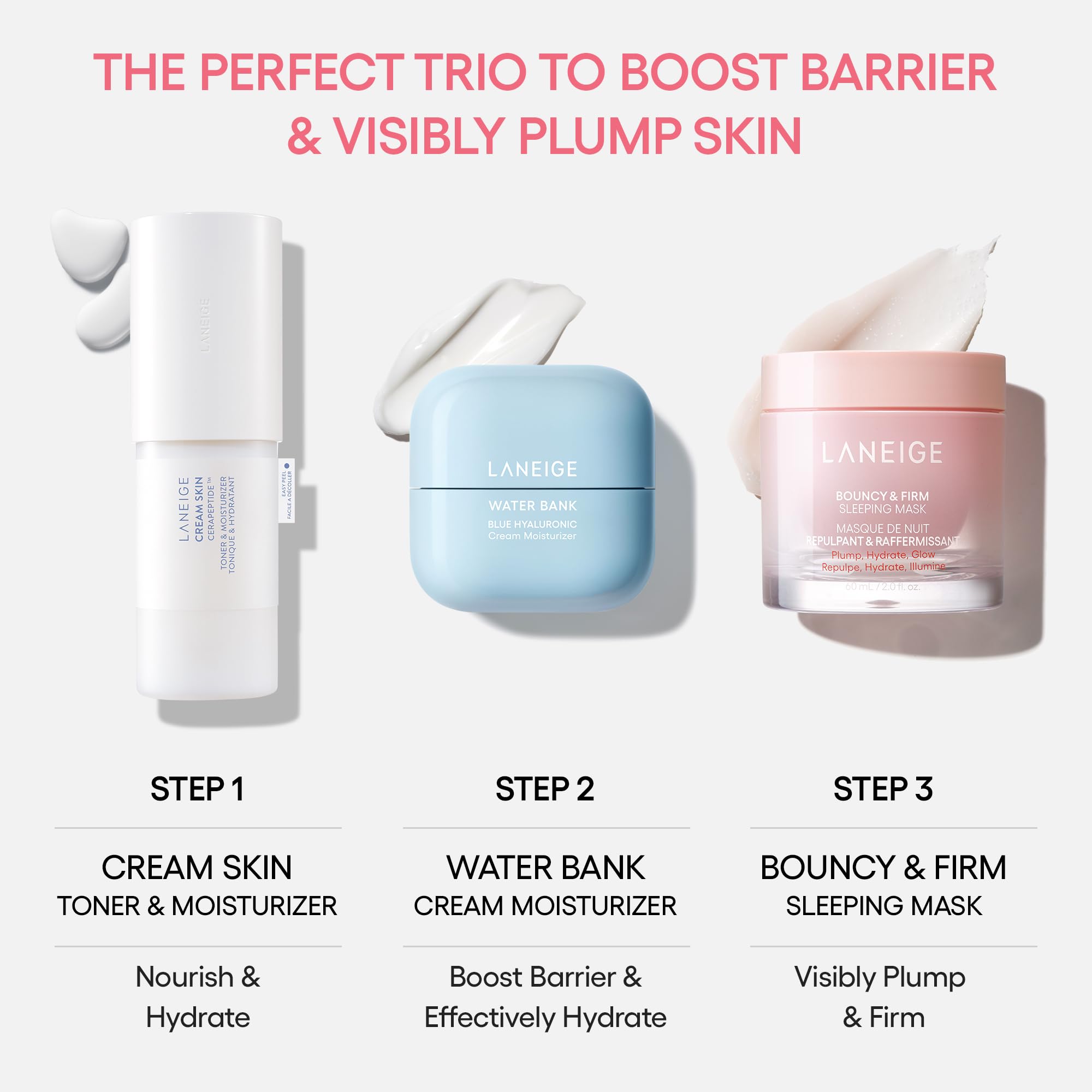 LANEIGE Skin-radiance morning glow shot after overnight use.