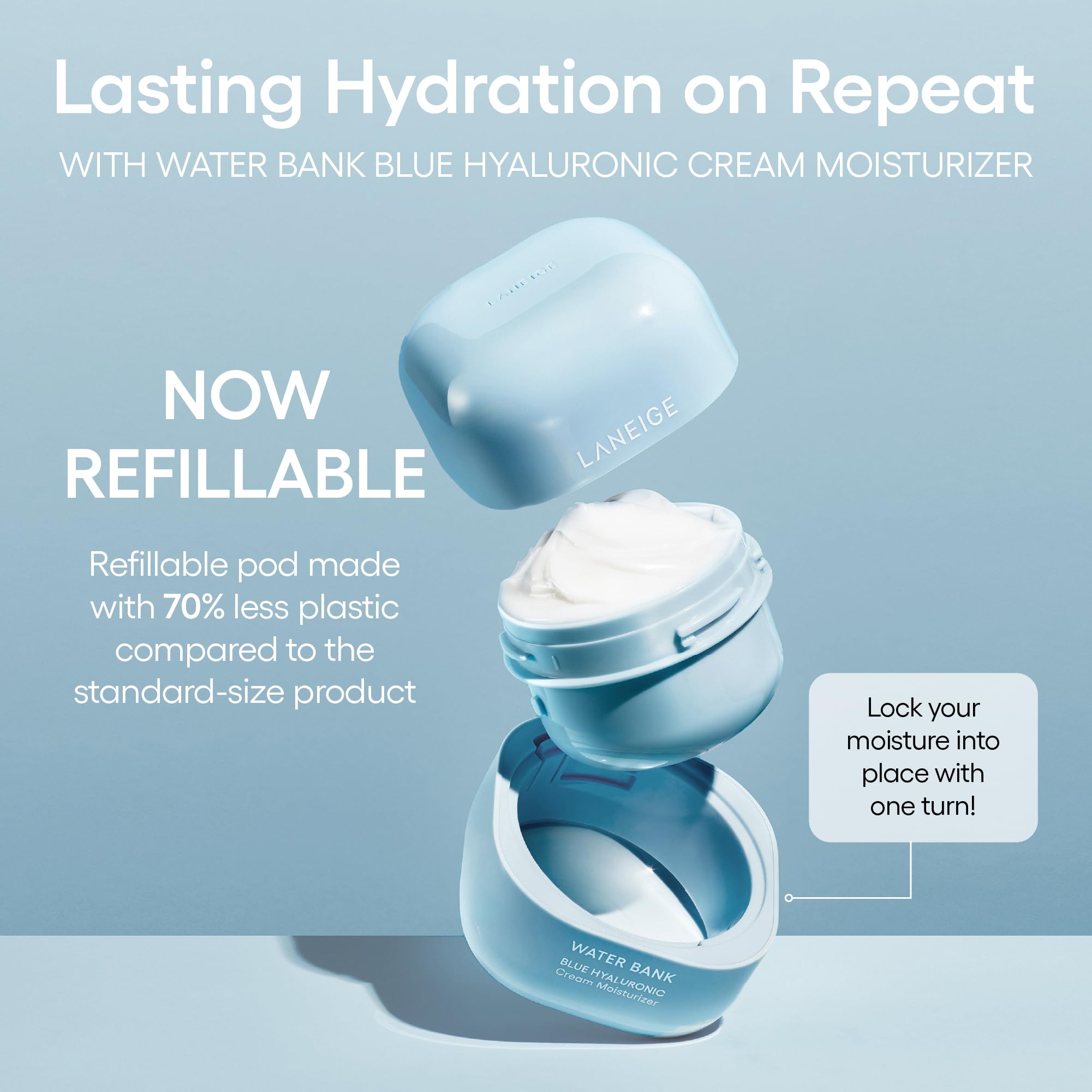 Laneige Water Bank Blue Hyaluronic Cream morning routine shows reliable hydration.