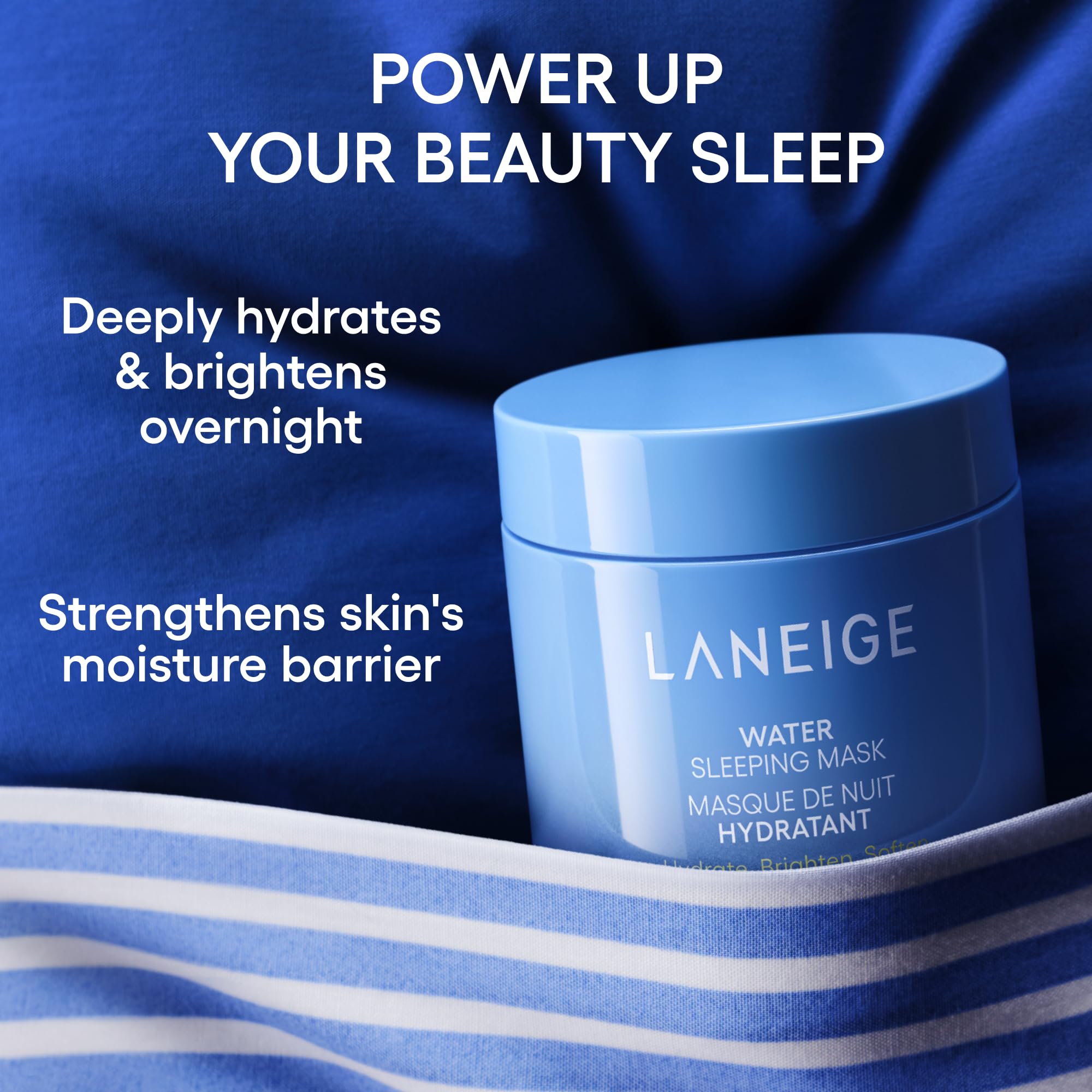 Laneige Water Sleeping Mask gel texture highlighting lightweight, refreshing application