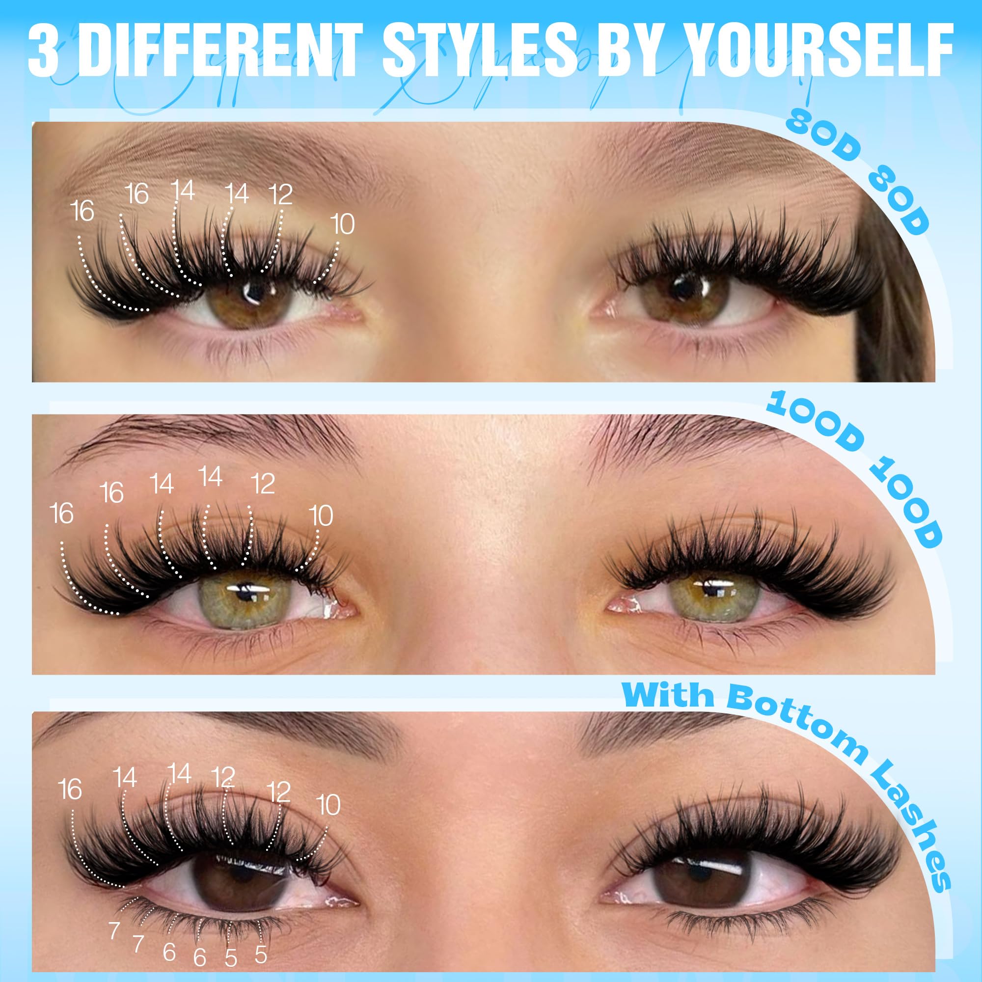 Lanflower bottom lash clusters included for enhanced lower-lash definition.