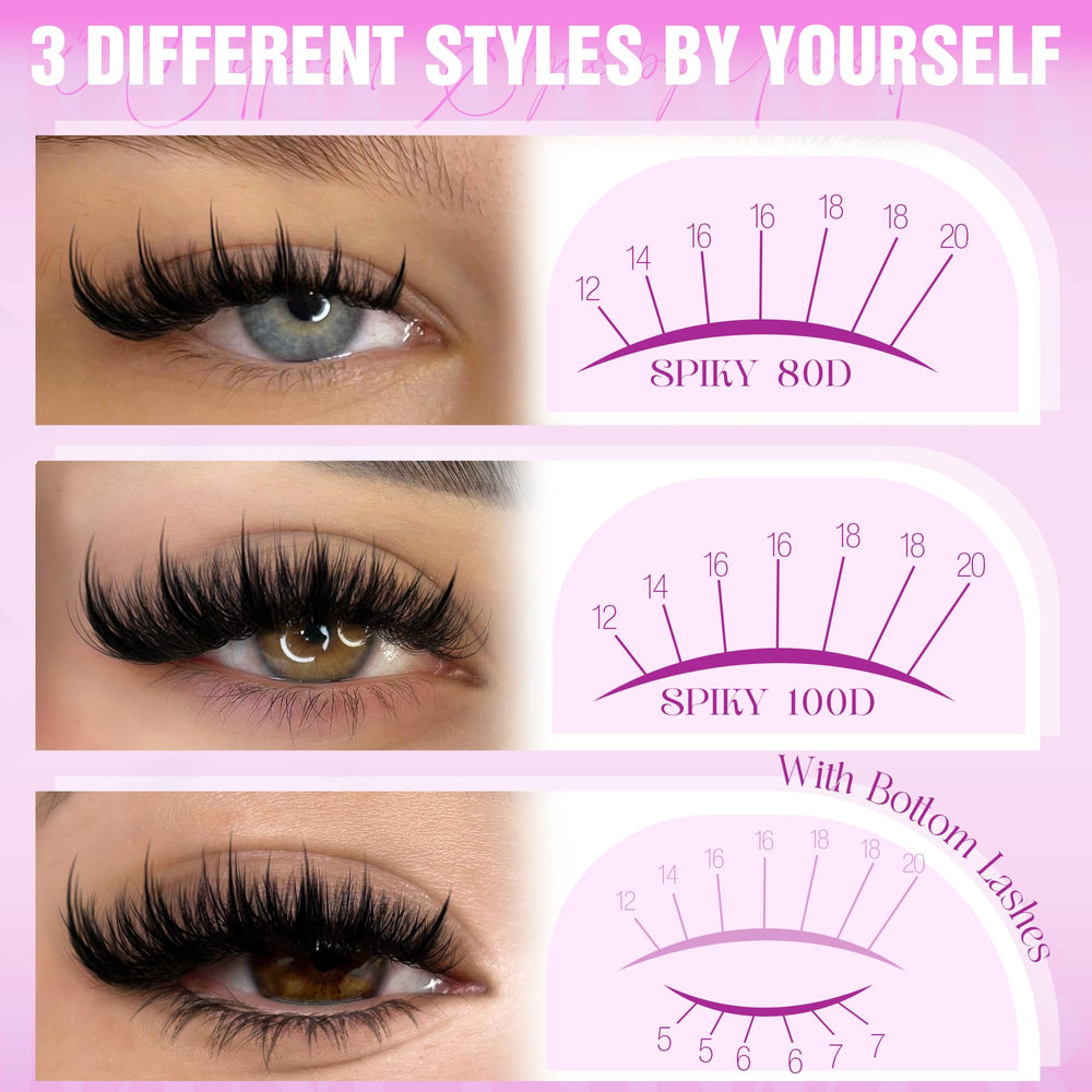 LANFLOWER bottom lash clusters complement upper lashes for a balanced manga look.