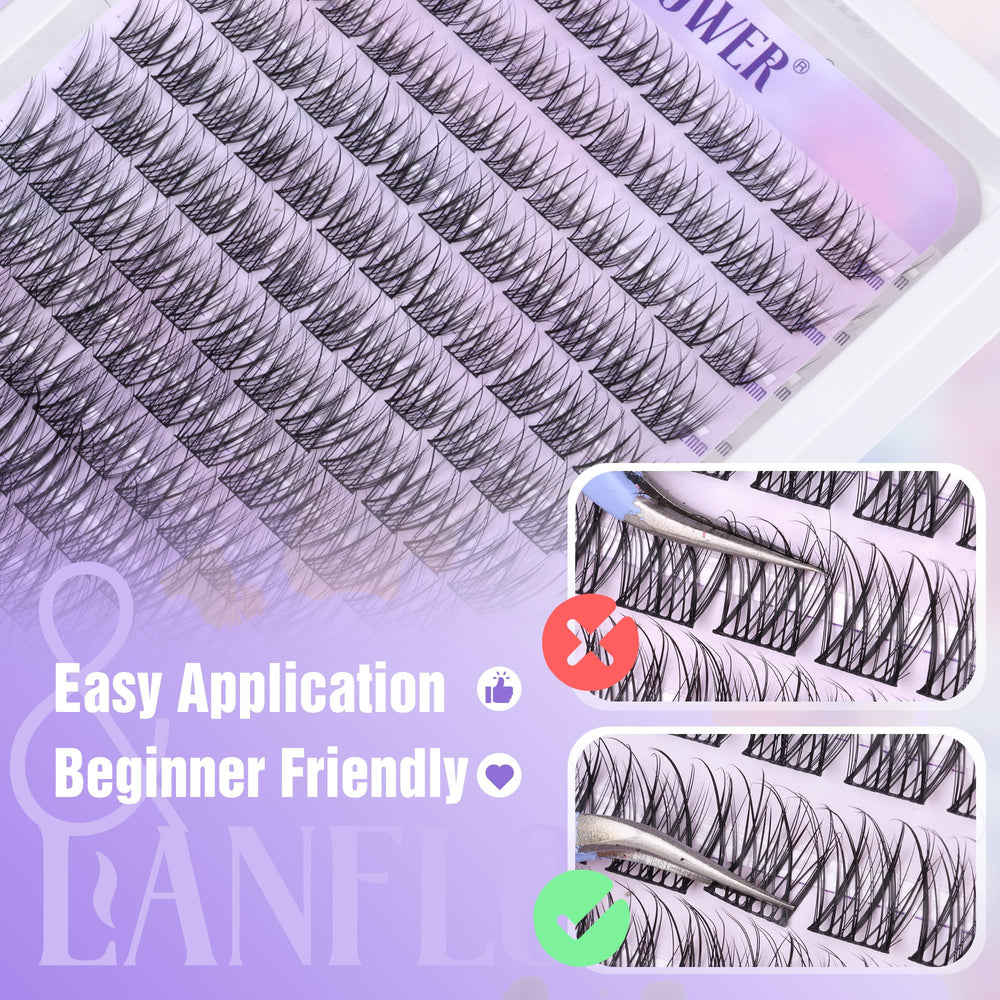 Lanflower packaging and branding for premium lash clusters.