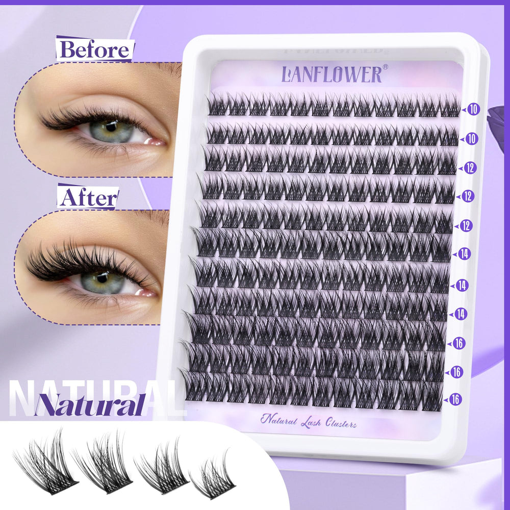 Lanflower curved lash-band lashes offer gentle wear and easy application.