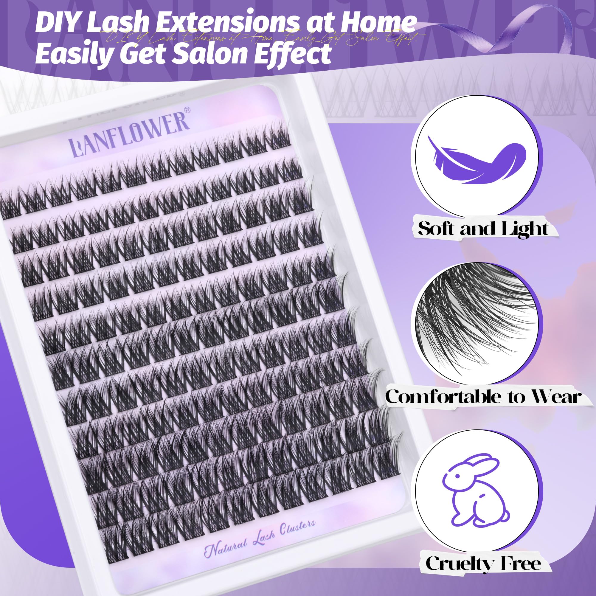 Lanflower DIY lash-extension kit enables professional results at home.