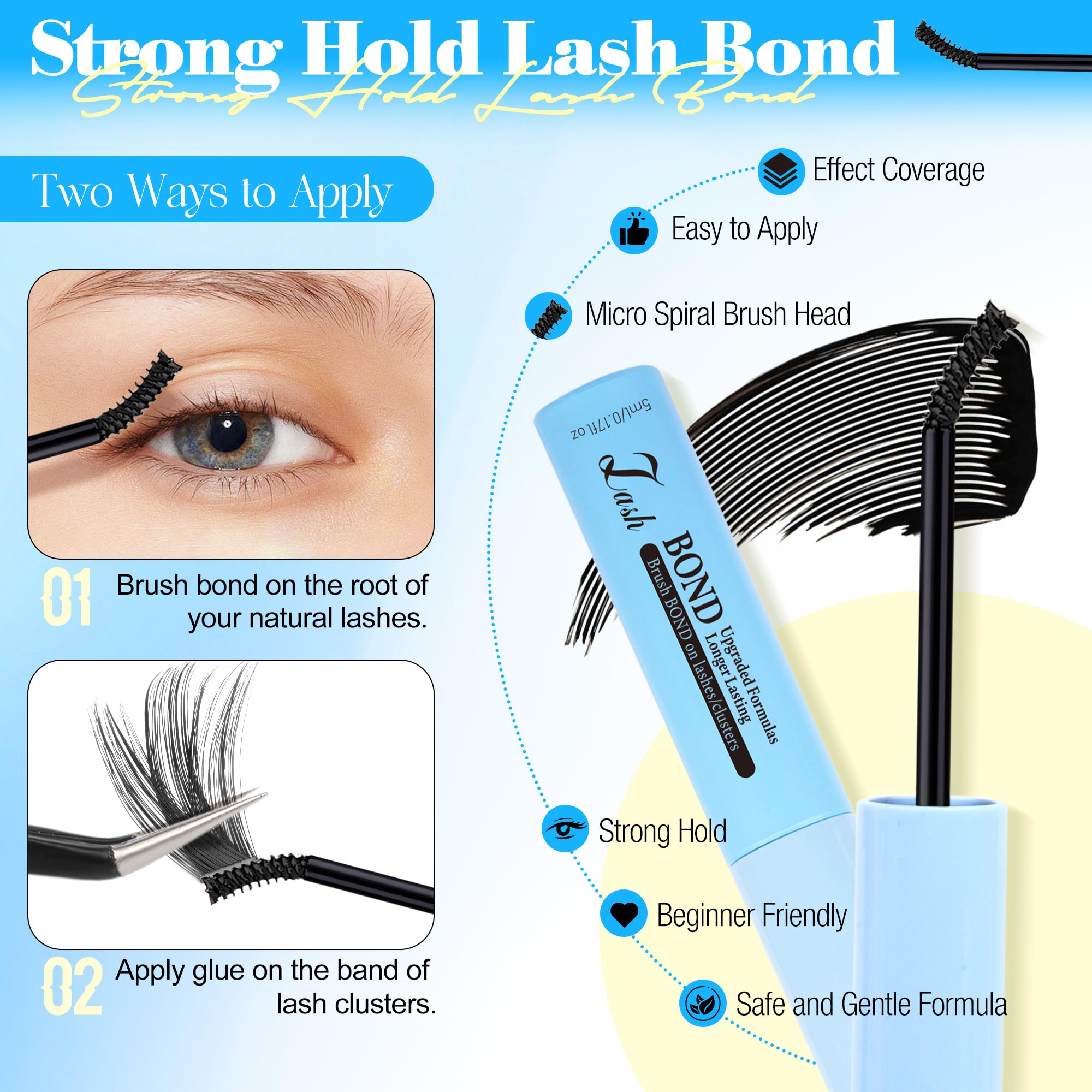 LANFLOWER Lash Glue Beginner Friendly for at-home DIY lash projects