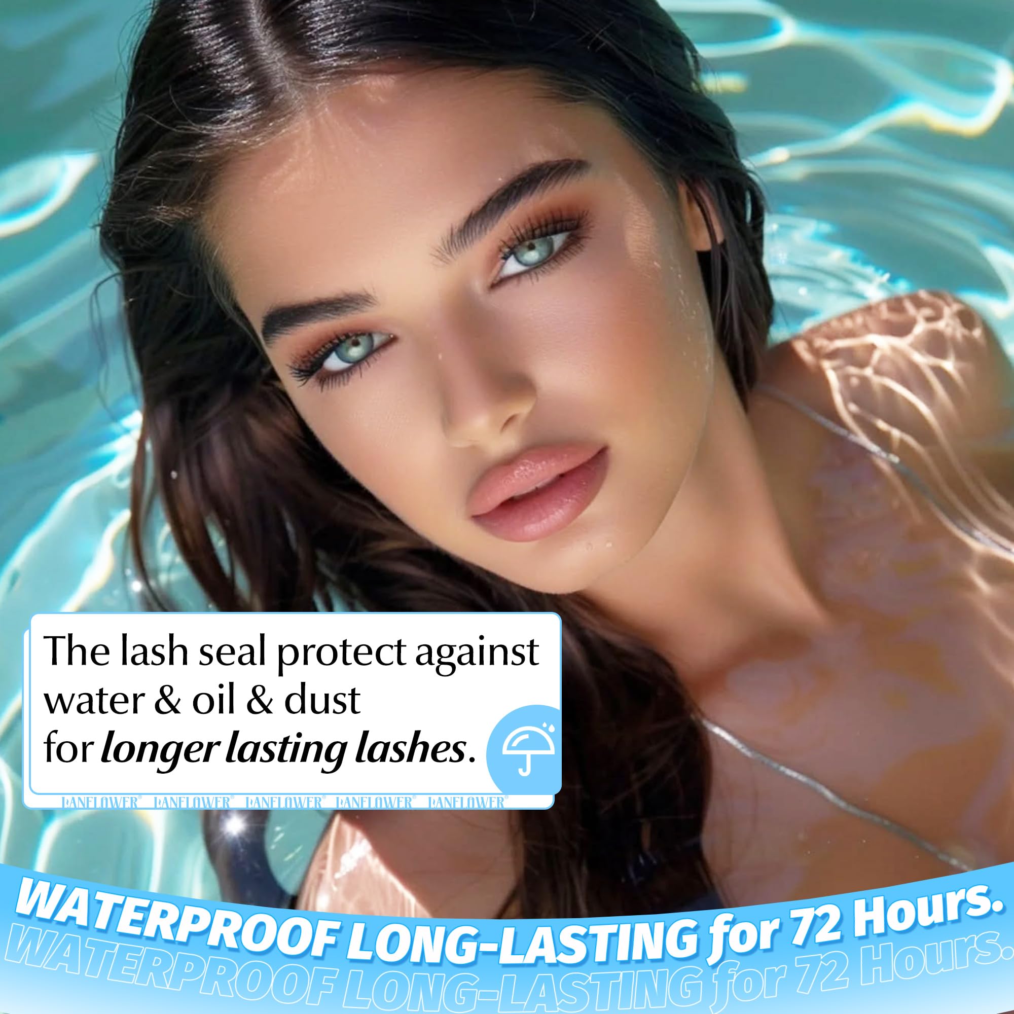 LANFLOWER Lash Glue Bond Seal 2in1 for quick, convenient lash application