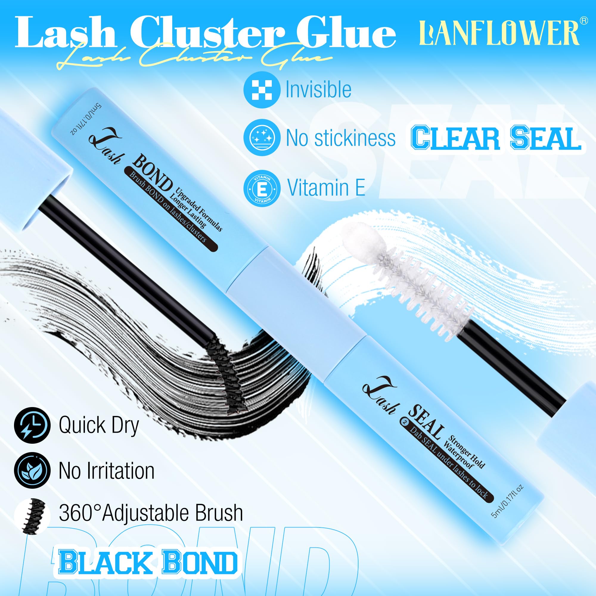 LANFLOWER Lash Glue Gentle Formula for sensitive eyes
