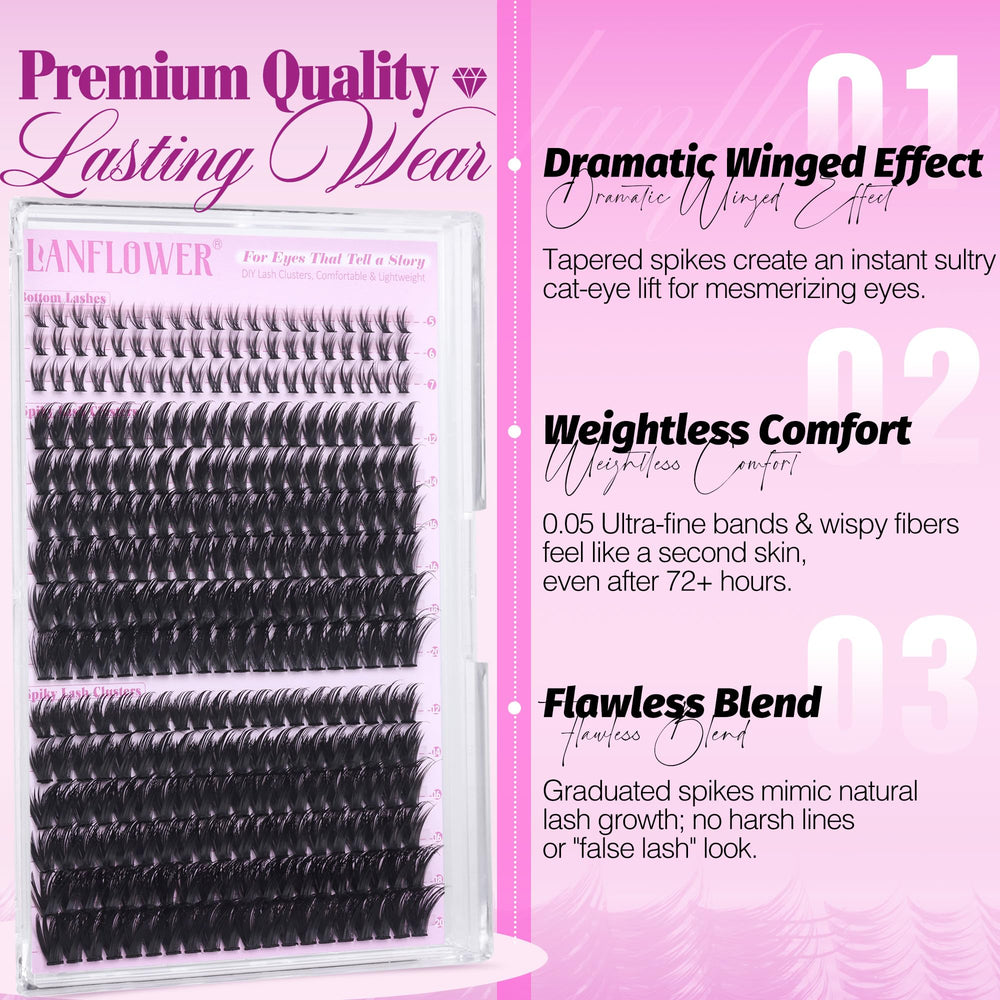 LANFLOWER lightweight soft-fiber lashes feel comfortable for all-day wear.