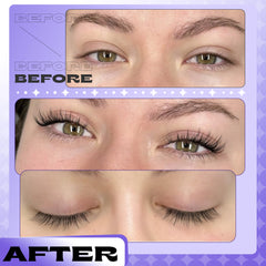 Lanflower magnetic eyelashes on eye with no glue for quick morning routine.