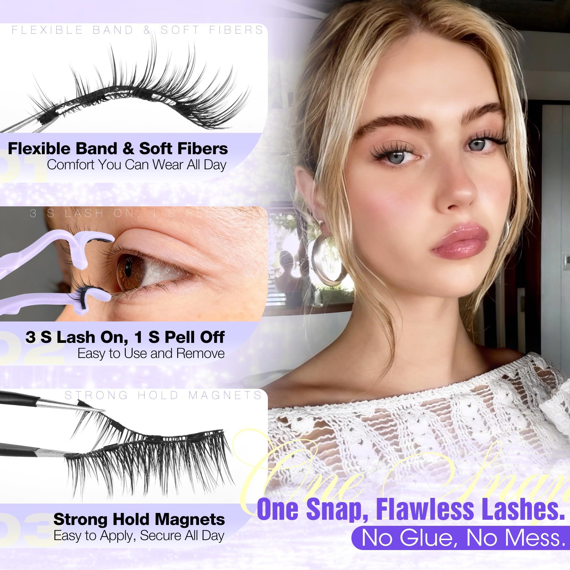 Lanflower magnetic lashes are waterproof and sweatproof for all-day wear.