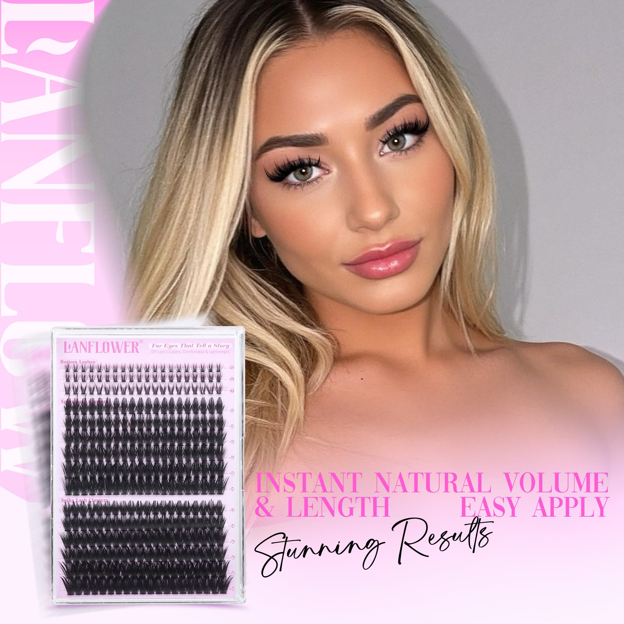 LANFLOWER reusable lash clusters with proper care for multiple uses.
