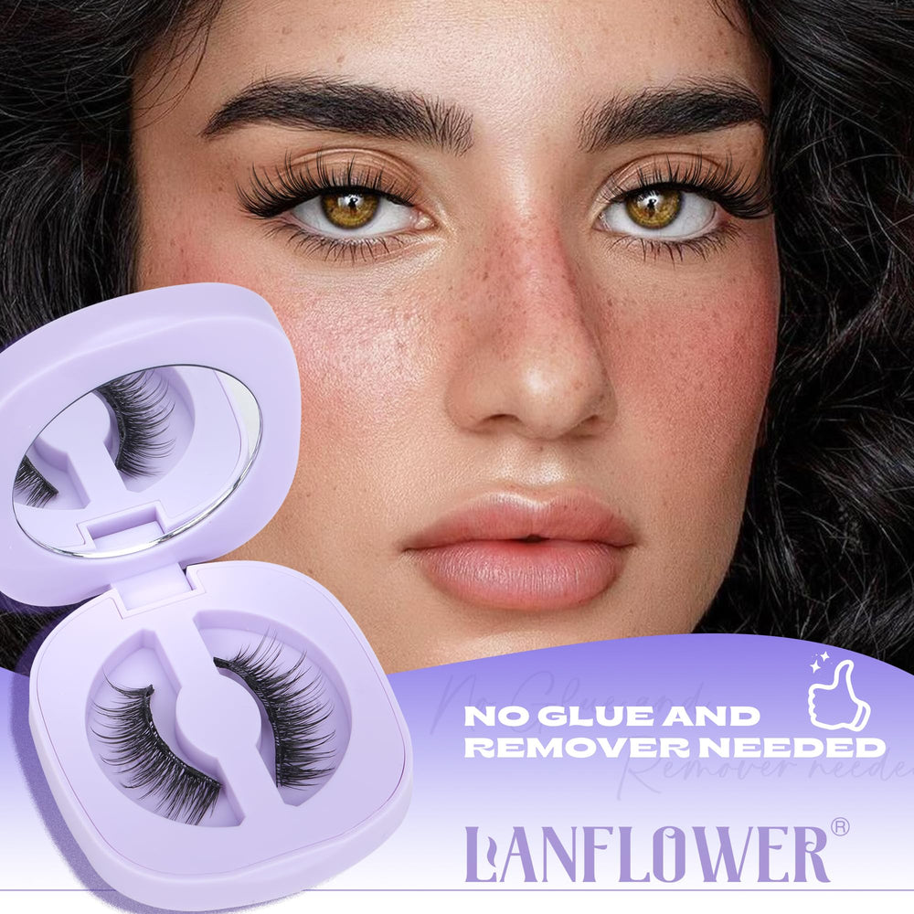 Lanflower skin-friendly magnetic eyelashes suitable for sensitive lids.