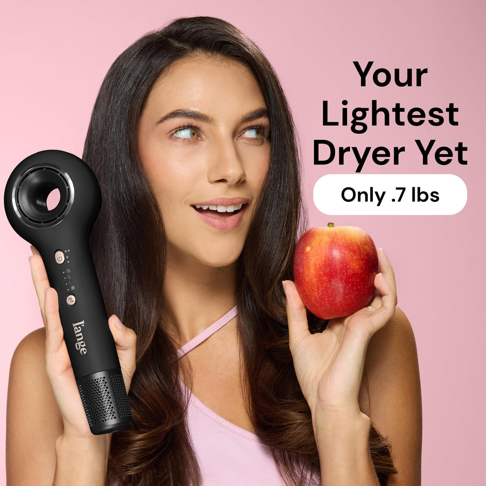L'ANGE HAIR Axia HaloRing dryer packaging emphasizes premium quality and compact design.