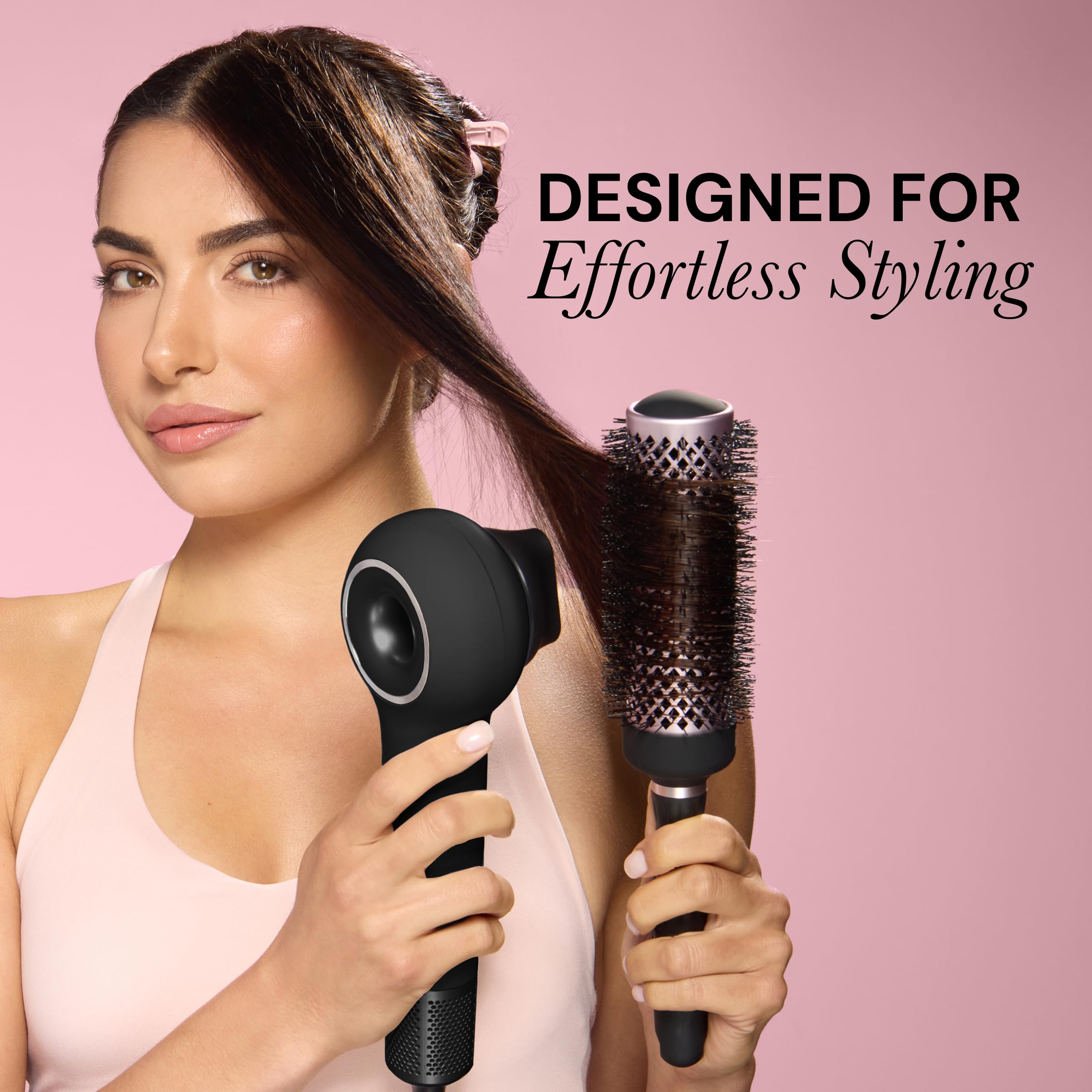L'ANGE HAIR Axia HaloRing dryer with magnetic concentrator enables precise styling and targeted airflow.