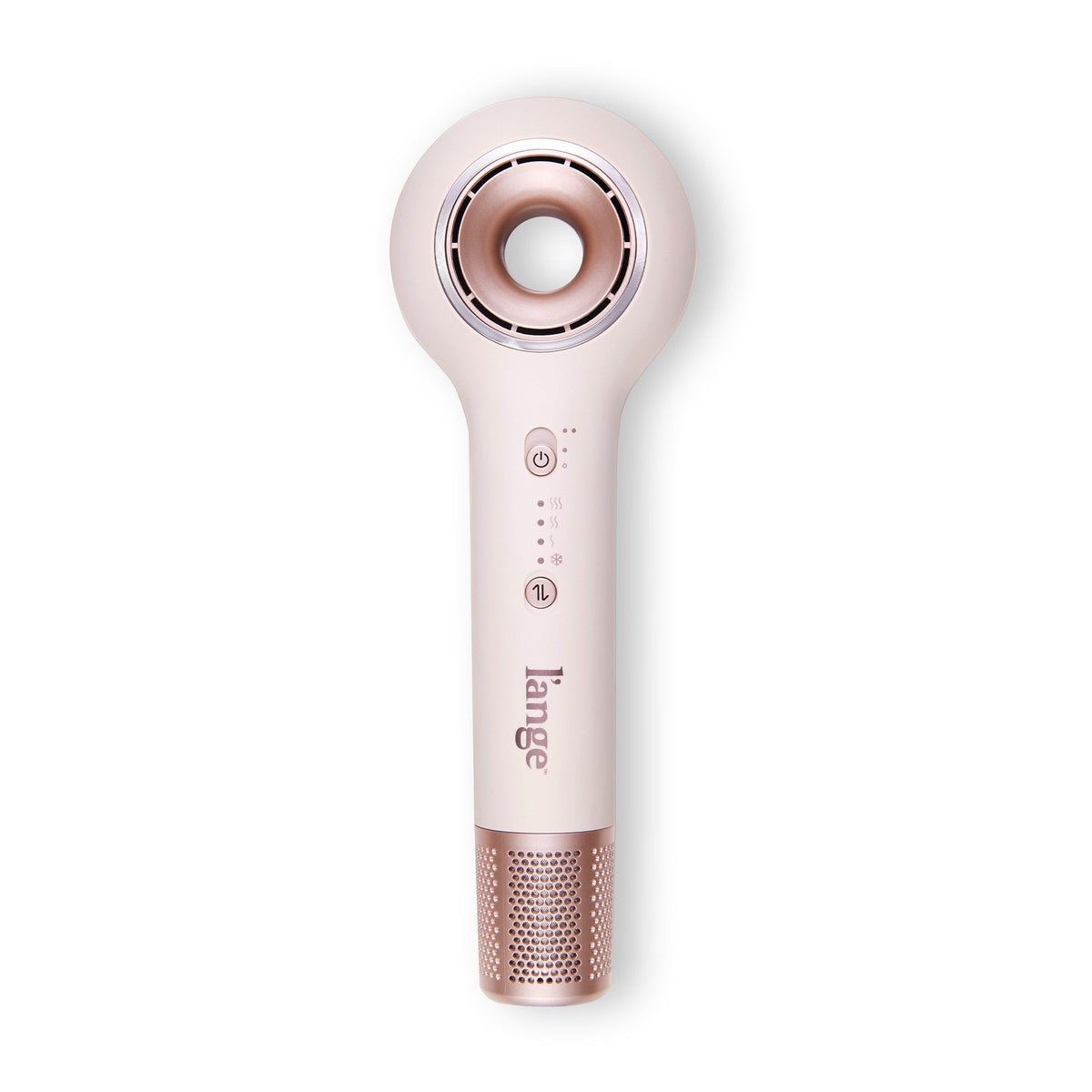 L'ANGE Axia HaloRing hair dryer front view with concentrator for precise styling
