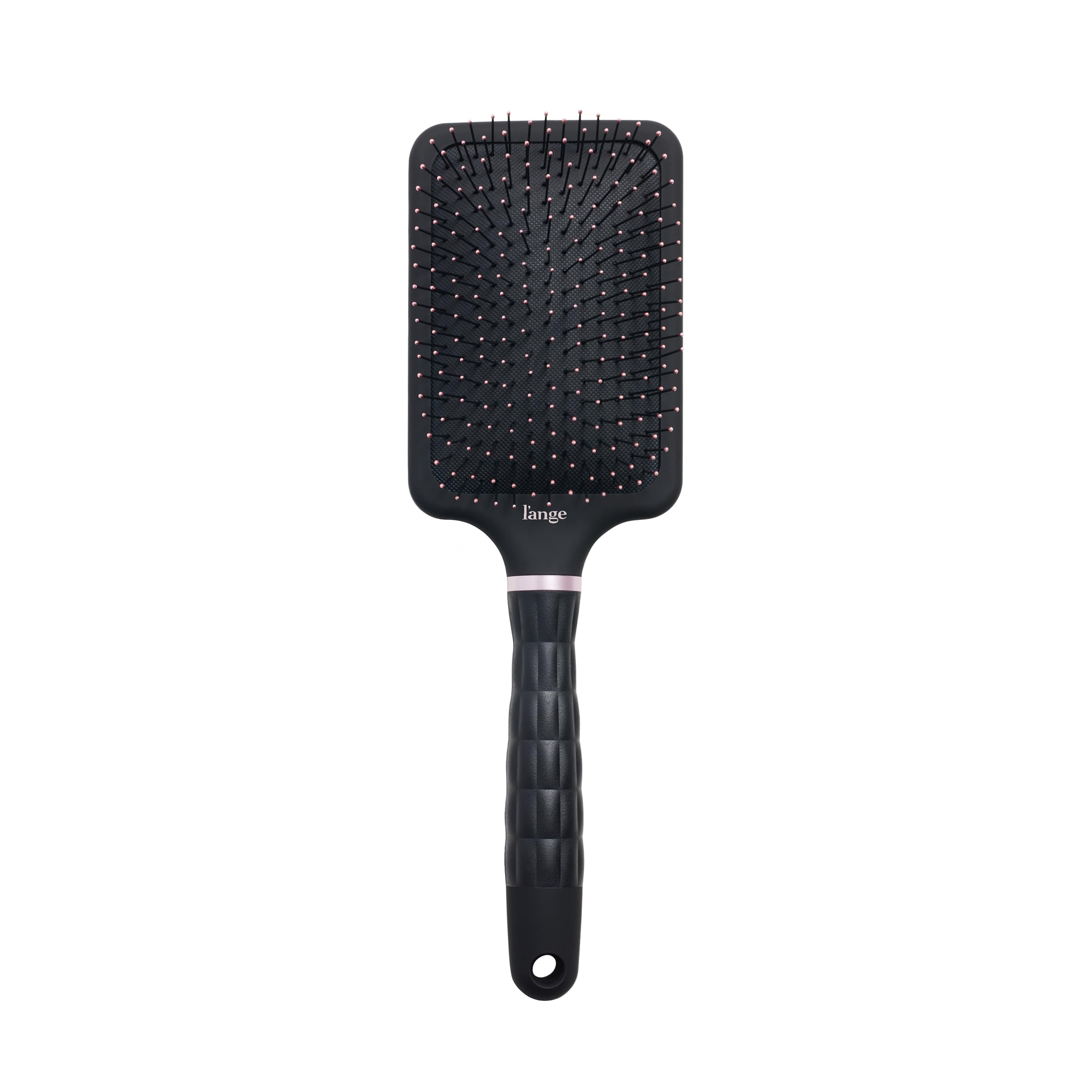 L'ANGE HAIR detangling paddle brush lightweight design reduces wrist fatigue.