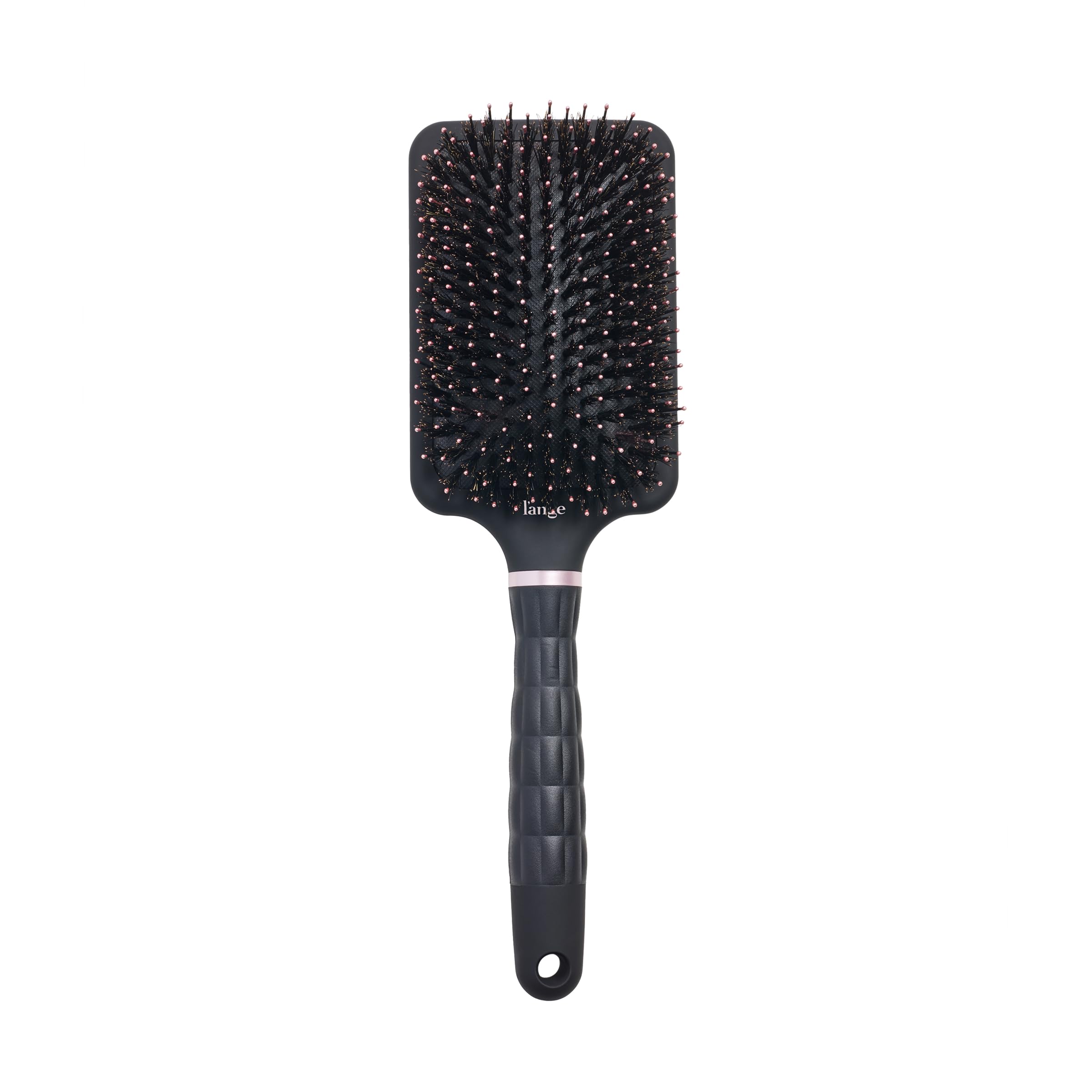 L'ANGE HAIR Detangling Paddle Brush ergonomic handle for comfortable styling.