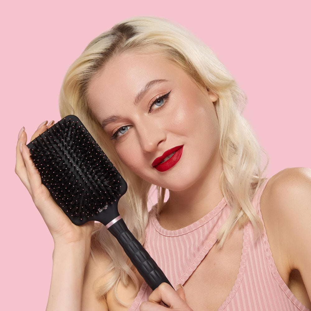 L'ANGE HAIR Detangling Paddle Brush frizz control smoothing flyaways and shine.