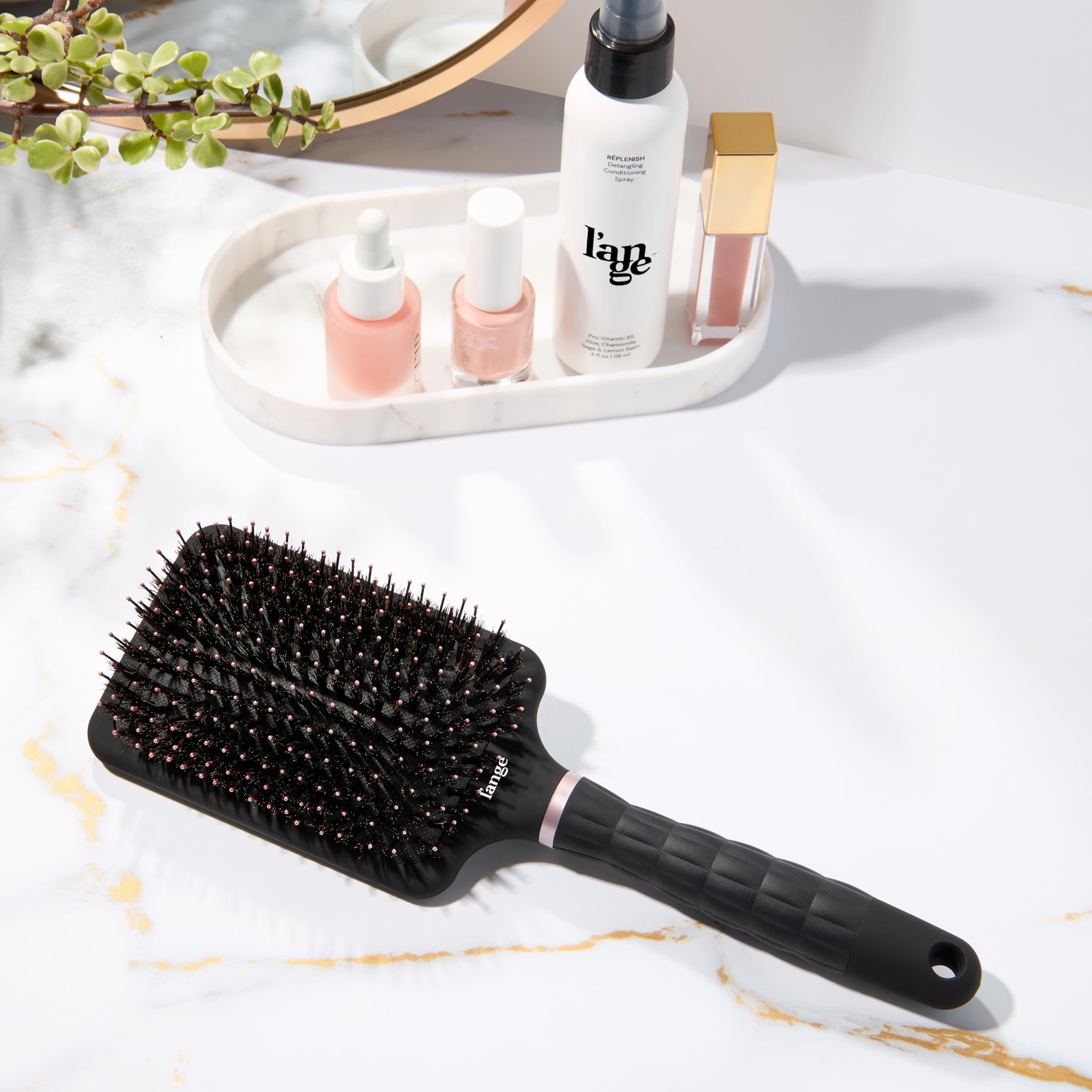 L'ANGE HAIR Detangling Paddle Brush thick hair styling with durable design.