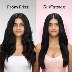 L'ANGE HAIR heat protection spray on finished look, delivering instant shine.