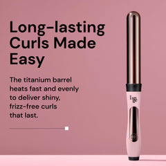 L'ANGE Hair Le Curl 25mm titanium-barrel glide enables effortless curling.