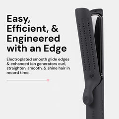 L'ANGE HAIR Le Duo Edge 1-inch titanium plates shown for smooth straightening
