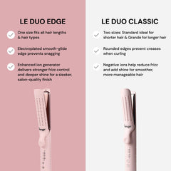 L'ANGE HAIR Le Duo Edge 360° Styler uses negative ions to reduce frizz.