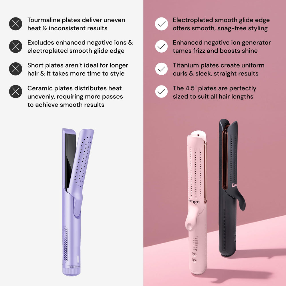 L'ANGE HAIR Le Duo Edge 360° Styler offers a professional swivel cord for easy maneuvering.