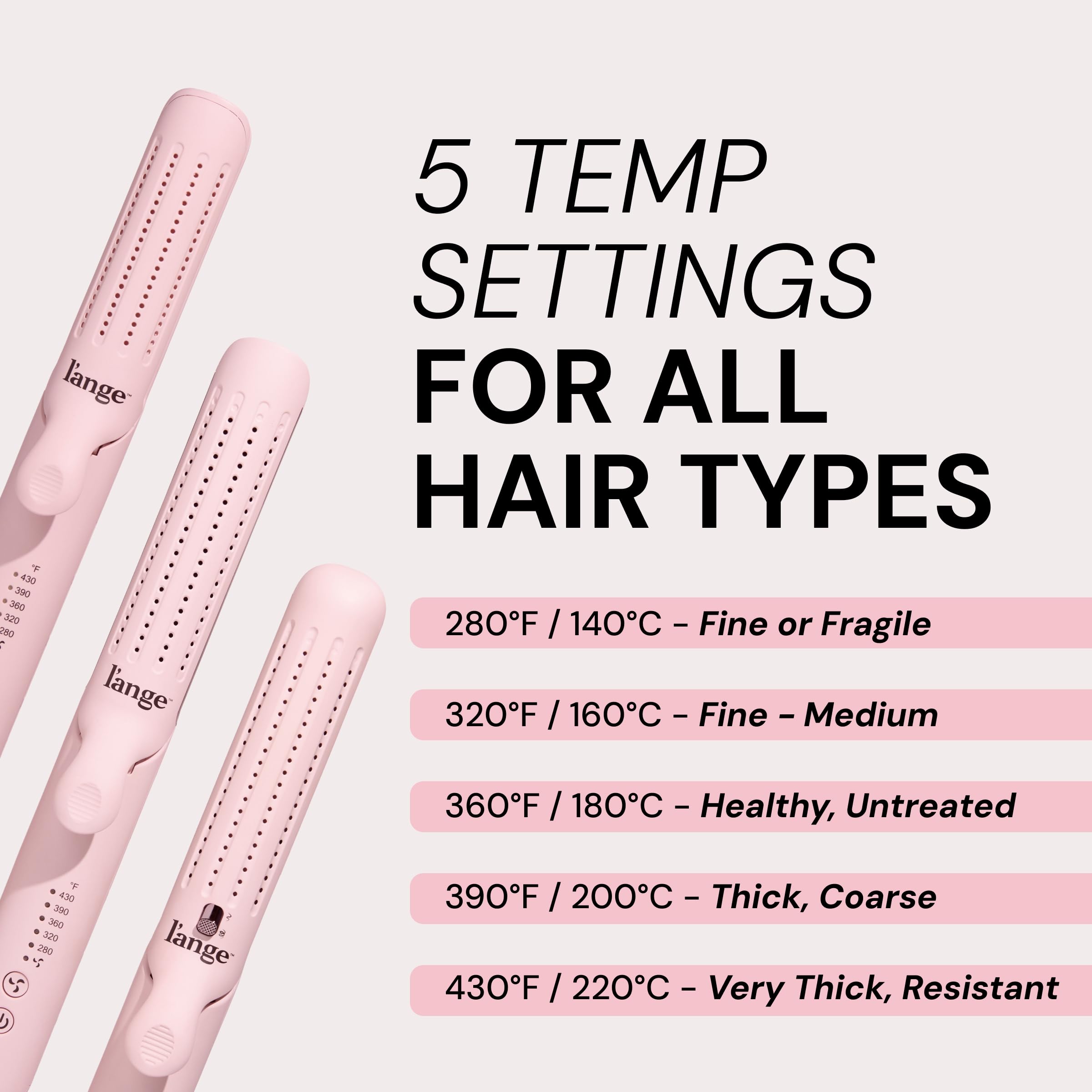 L'ANGE HAIR Le Duo Standard 360° Airflow blush with clip for quick styling.