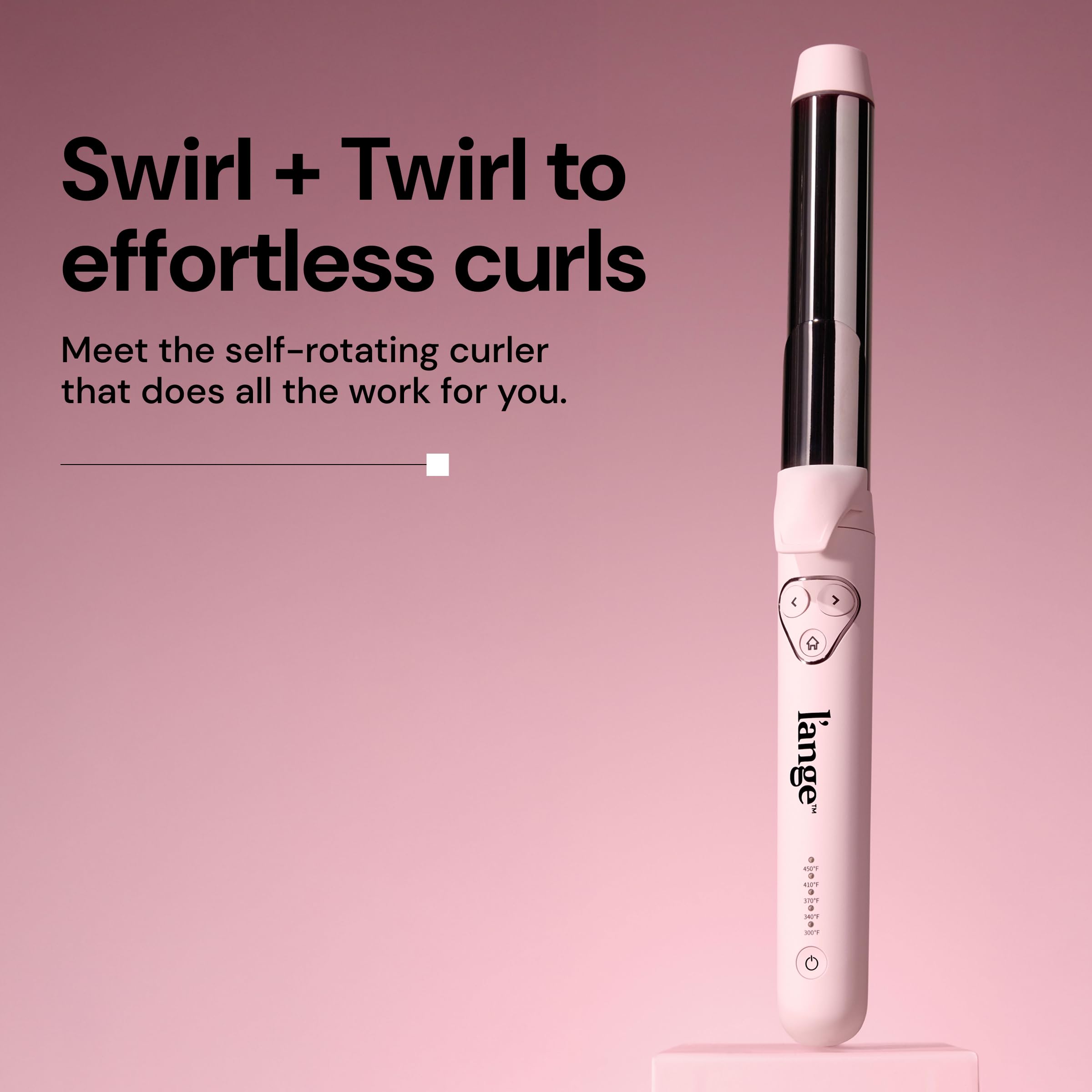 L'ANGE HAIR Le Pirouette side view 1-inch titanium barrel for versatile curls