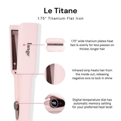 L'ANGE HAIR Le Titane flat iron infrared heat for quick, shine-friendly styling.