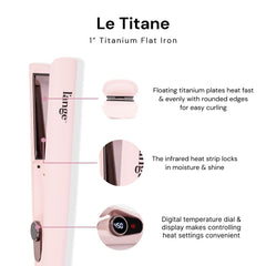 Lange Hair Le Titane flat iron infrared heat for fast, even styling with shine.