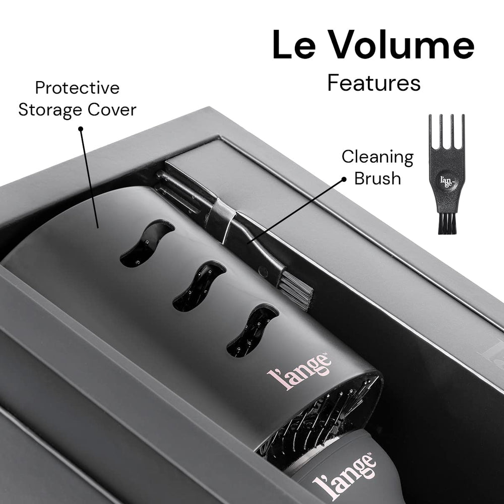 L'ANGE HAIR Le Volume 2-in-1 compact storage for tidy vanity setup.